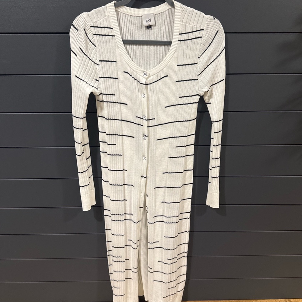 CAbi Ribbed Long Cardigan / Duster – Size XS